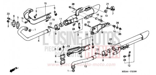 SILENCIEUX D'ECHAPPEMENT VTX1300S3 de 2003